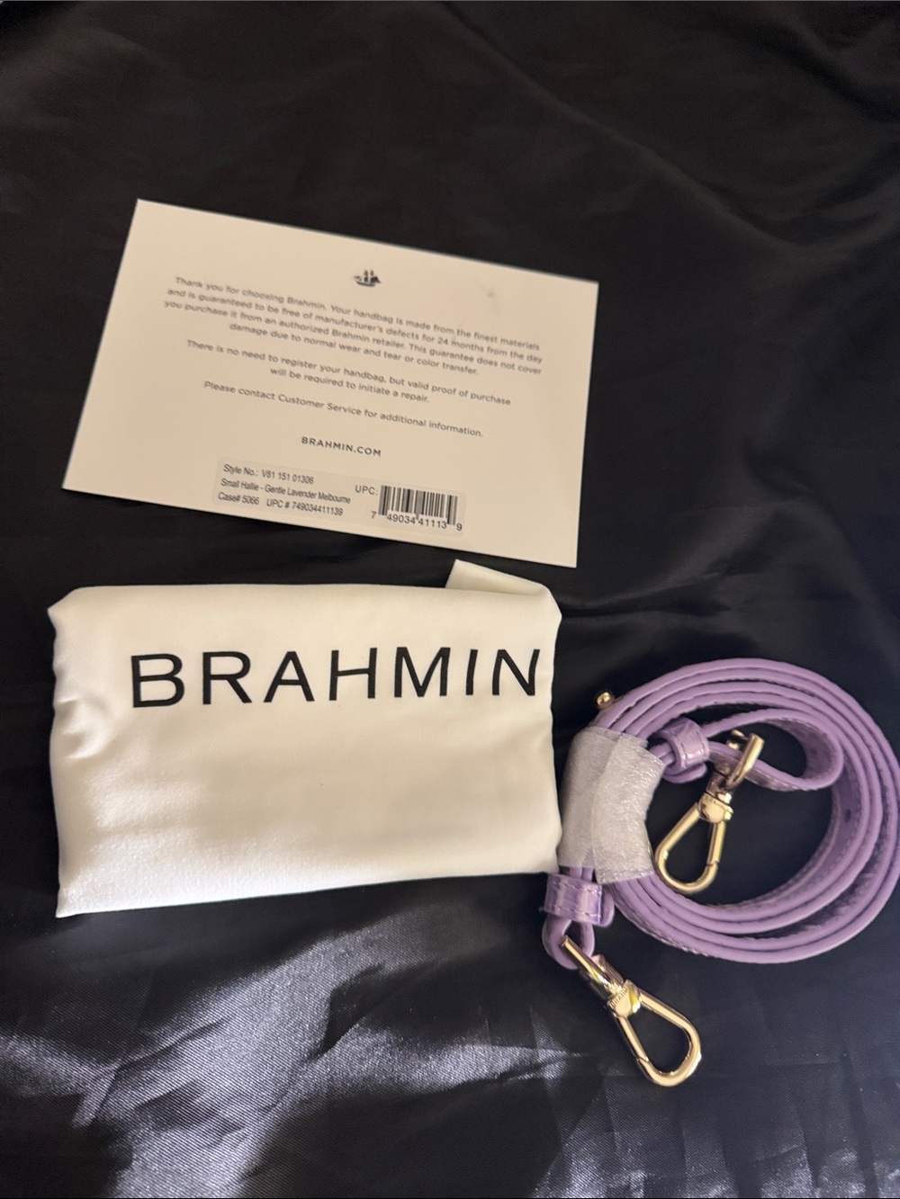 Brahmin Small Hallie Gentle Lavender Melbourne Satchel & Veronica Wallet - Picture 6 of 11